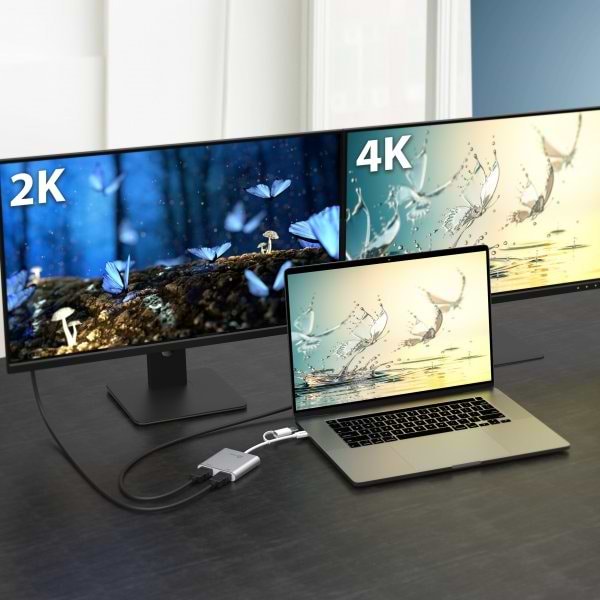 Фото - Адаптер Mini Display Port-HDMI J5create USB-C/A на 2 HDMI (JCA365-N)