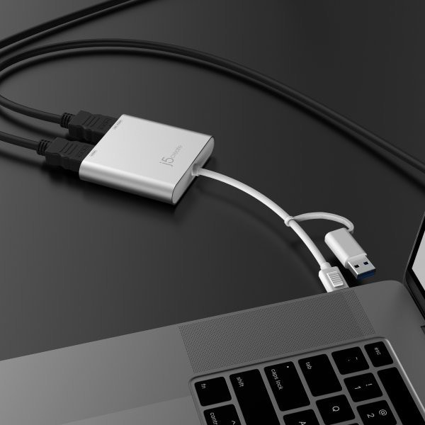 Фото - Адаптер Mini Display Port-HDMI J5create USB-C/A на 2 HDMI (JCA365-N)