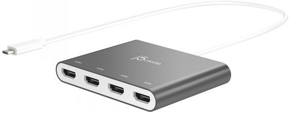 Фото - Переходник Mini Display Port-HDMI J5create USB-C на 4 HDMI (JCA366-N)