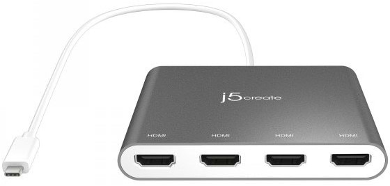 Фото - Переходник Mini Display Port-HDMI J5create USB-C на 4 HDMI (JCA366-N)