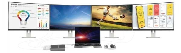 Фото - Переходник Mini Display Port-HDMI J5create USB-C на 4 HDMI (JCA366-N)