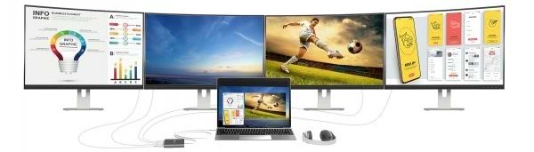 Фото - Переходник Mini Display Port-HDMI J5create USB-C на 4 HDMI (JCA366-N)