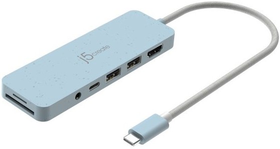 Фото - Хаб USB J5create USB-C 6-в-1 Fresh Cyan (JCD373EC-N)