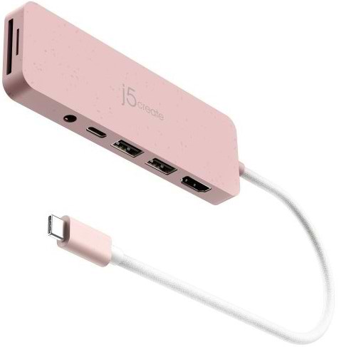Фото - Хаб USB J5create USB-C 6-в-1 Earth Rose (JCD373ER-N)