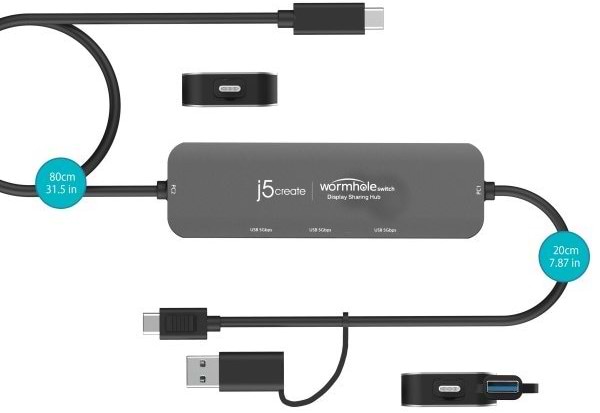 Фото - Хаб USB J5create 2-USB-A/1 USB-C (JCH462-N)