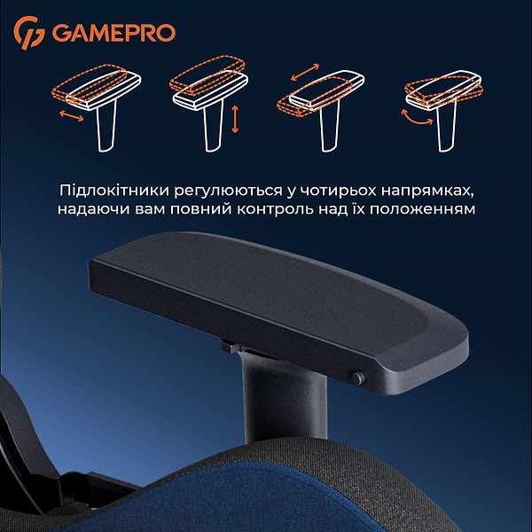 Фото - Крісло для геймерів GamePro Size XL Fabric Dark Blue (GC900DB)
