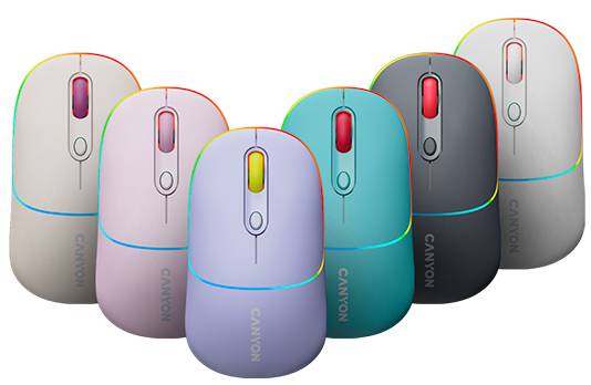 Фото - Миша бездротова Canyon MW-22 Dual Band RGB Wireless Snow White (CNS-CMSW22SW)
