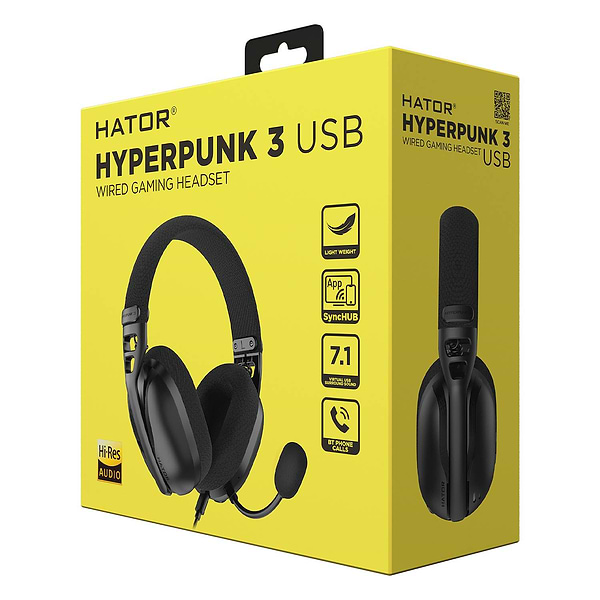 Фото - Гарнітура дротова ігрова Hator Hyperpunk 3 USB Black (ESH10)