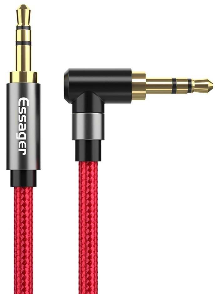Кабель 3.5 мм - 3.5 мм Essager Audio Cable For Speaker Wire Headphone Car 3.5 mm Jack Hifi Aux Adapter 1.5M Red (EYP35-WTA09)