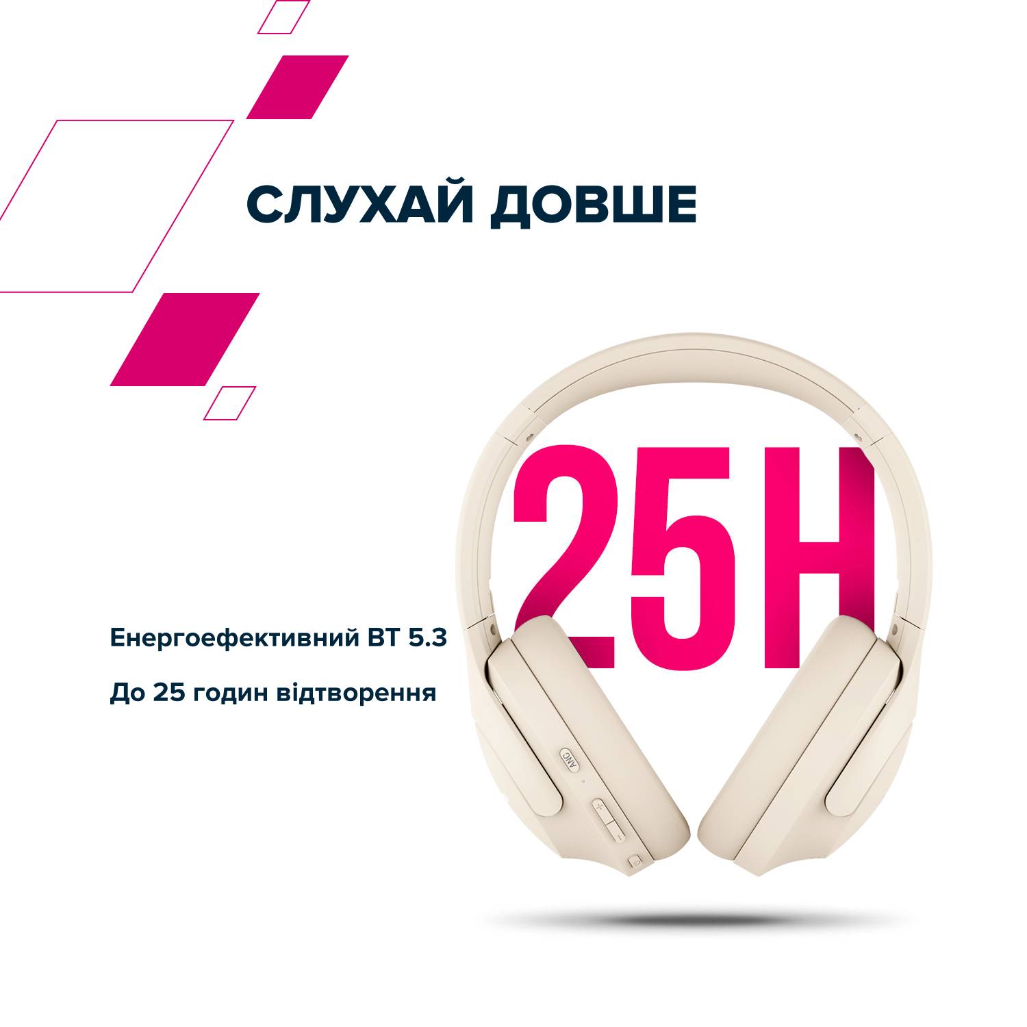 Фото - Навушники повнорозмірні бездротові Canyon OnRiff 10 ANC Beige (CNS-CBTHS10BG)