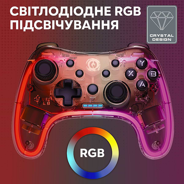 Фото - Геймпад Canyon Brighter GPW-04 Wireless RGB 5in1 PS4/Xbox360 Crystal (CND-GPW04)