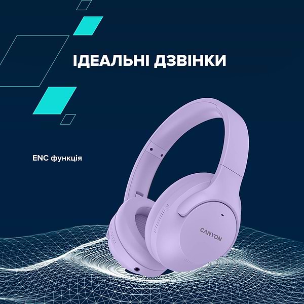 Фото - Навушники повнорозмірні бездротові Canyon OnRiff 10 ANC Purple (CNS-CBTHS10PU)