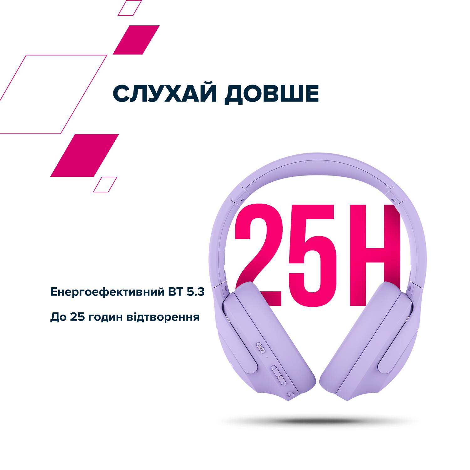Фото - Навушники повнорозмірні бездротові Canyon OnRiff 10 ANC Purple (CNS-CBTHS10PU)