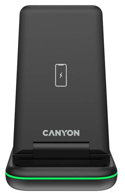 Фото - Бездротовий зарядний пристрій Canyon WS-304 3 в 1 QI Black (CNS-WCS304B)