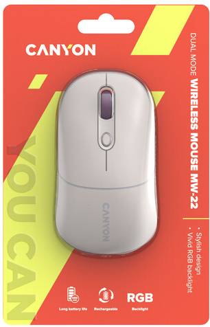 Фото - Мышь беспроводная Canyon MW-22 Dual Band RGB Wireless Rice (CNS-CMSW22RC)