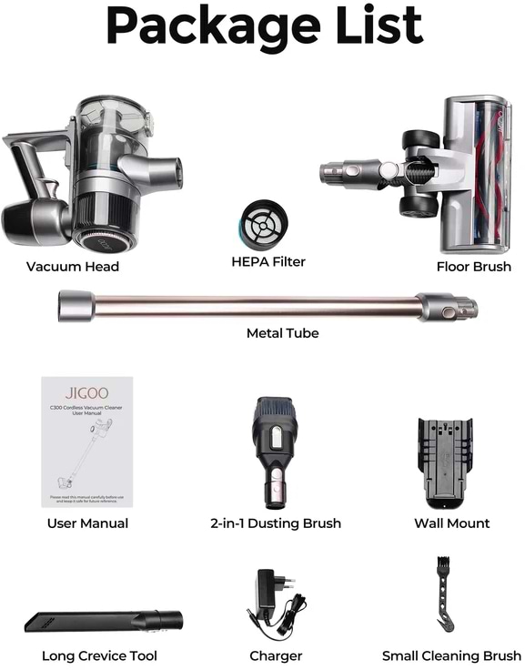 Фото - Пилосос ручний дезінфікуючий JIGOO C300 Cordless Vacuum Cleaner Gray