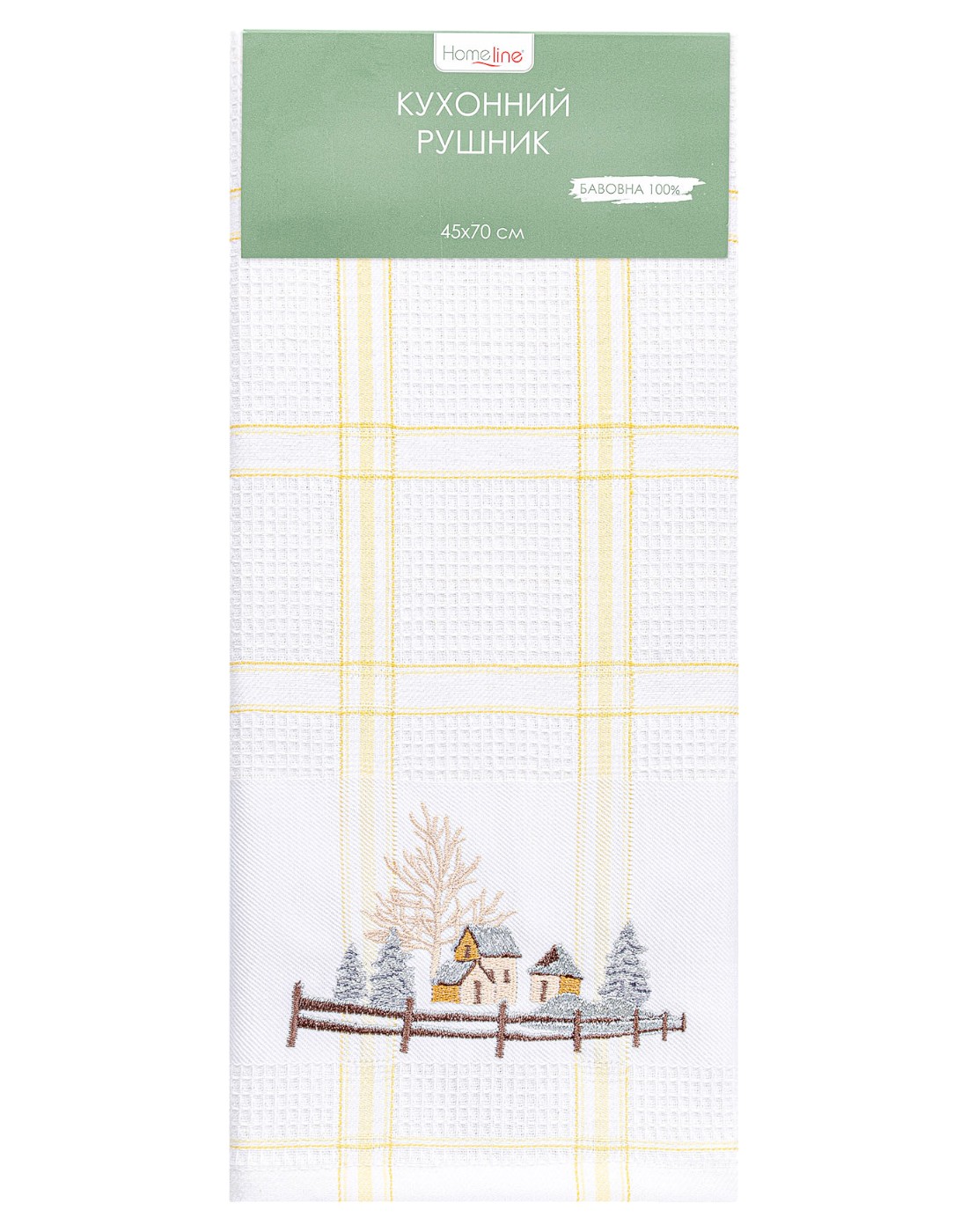 Полотенце кухонное Home Line 45х70 КЛЕТОЧКА ЖЕЛТАЯ (180065) - Фото 1