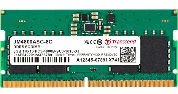Фото - Память DDR Transcend DDR5 8GB 4800 (JM4800ASG-8G)