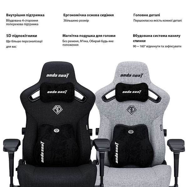 Фото - Кресло для геймеров Anda Seat Kaiser 3 Pro Size XL Black Fabric (AD12YDC-XL-01-B-CF-B02)