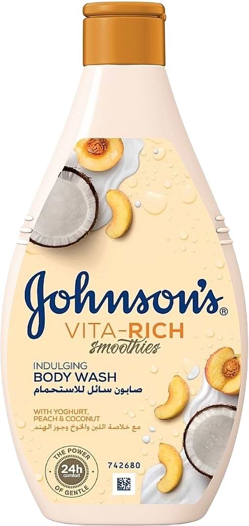 Гель для душу Johnson's Body Vita Rich Body Care Розслаблюючий з йогуртом кокосом і екстрактом персика 400 мл (3574661385716)