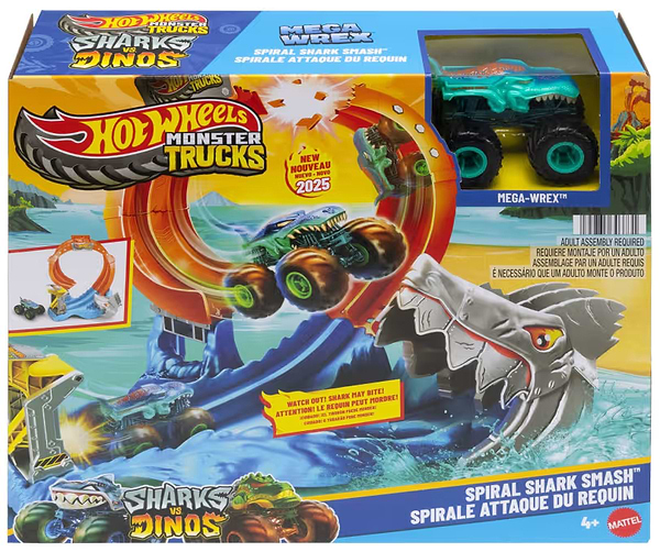 Фото - Ігровий набір Hot Wheels Monster Trucks Монстро-атака акули (JFR08)
