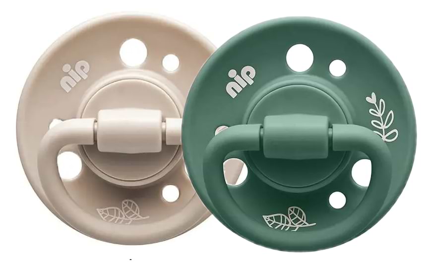 Кругла пустушка NIP Вишенька-Зелена Серія 2 шт. Green/Beige (38589-51)