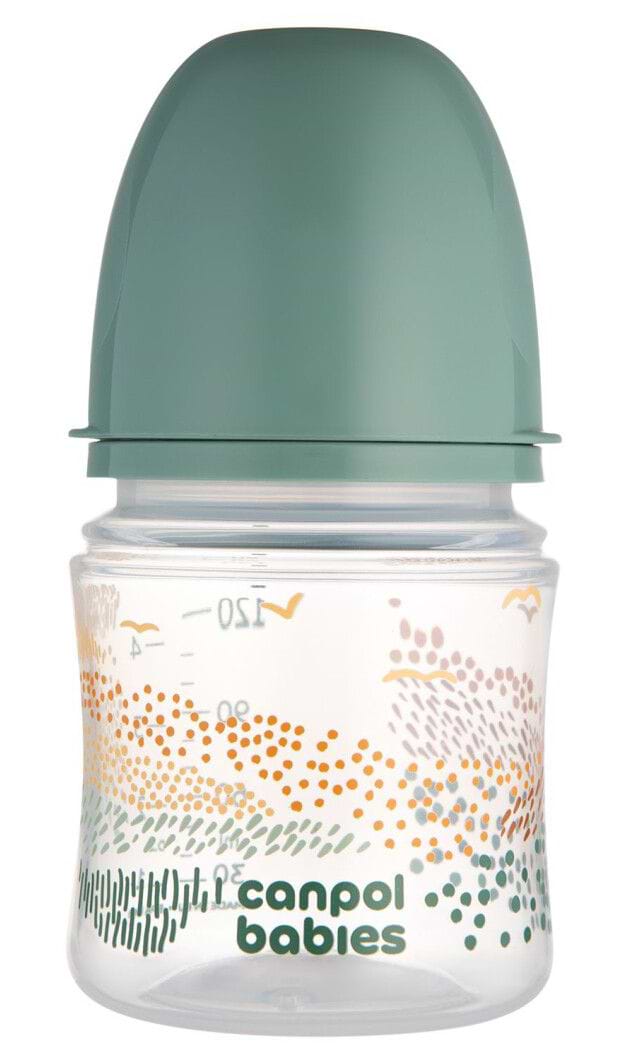 Пляшка для годування Canpol babies з широким отвором антиколікова Easystart MOUNTAINS 120 мл зелена (35/242_gre)