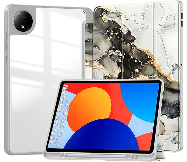 Фото - Чохол для планшета BeCover Soft Edge TPU з кріпленням для стілусу for Xiaomi Redmi Pad SE 8.7'' Gray Marble (712575)