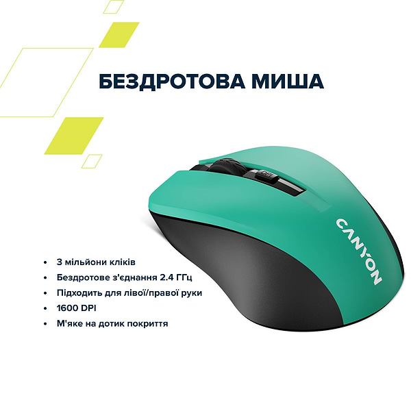 Фото - Уценка - Мышь беспроводная Canyon CNE-CMSW1GR