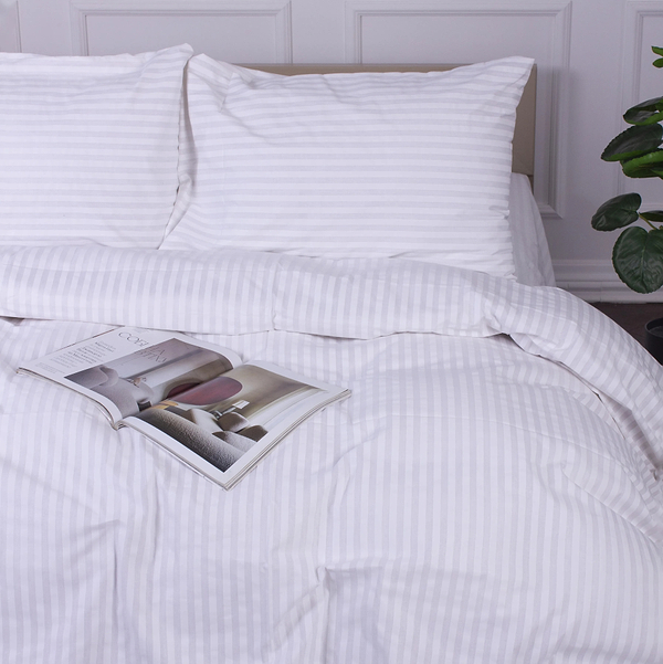 Фото - Комплект постільної білизни MirSon King Size 220x240 Ranforce Elite 17-0605 Stripe White Ранфорс (2200008053833)