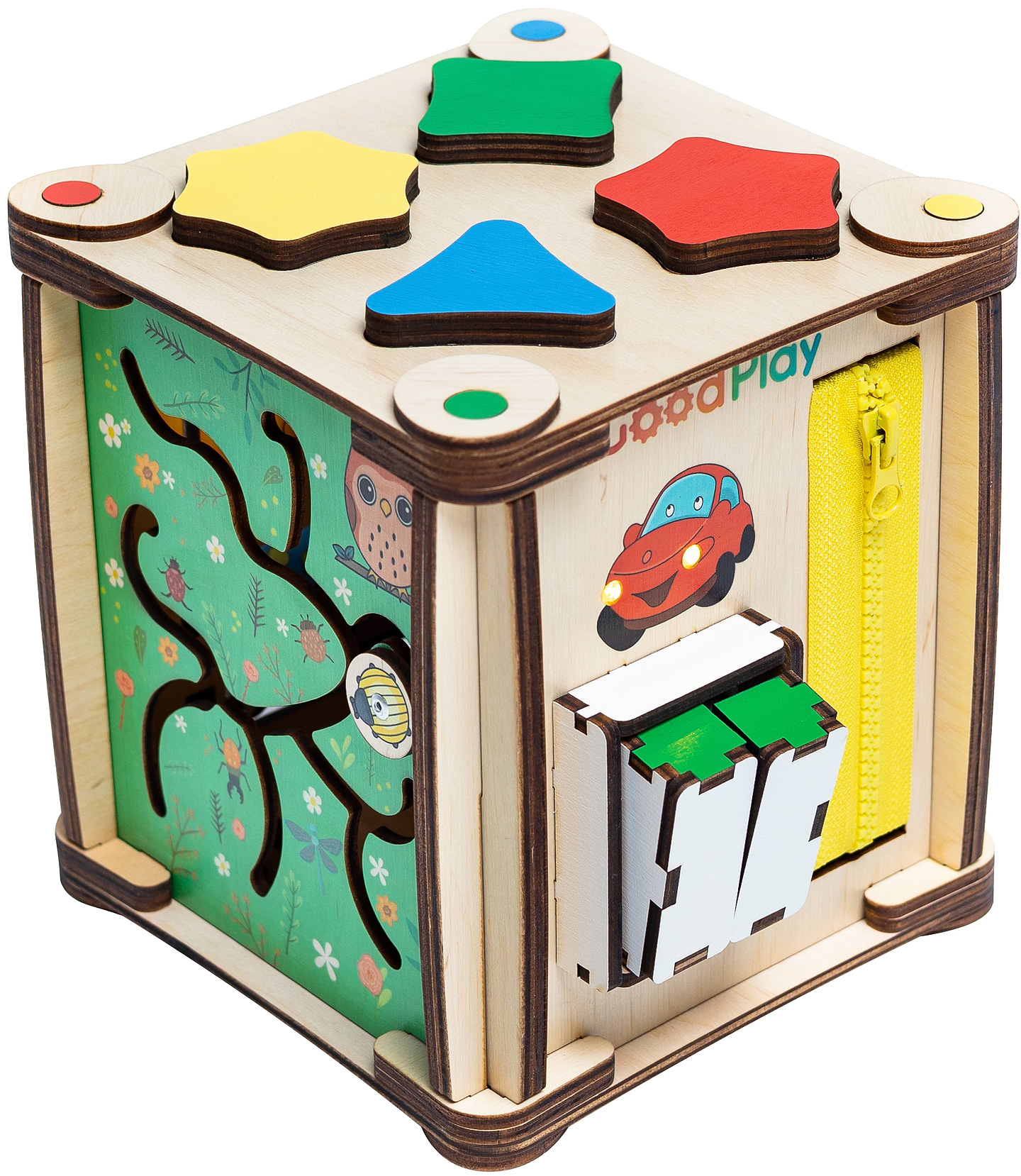 Бізіборд-куб GoodPlay "Розвиток" з LED підсвічуванням 17х17х18 (K103E) - Фото 1