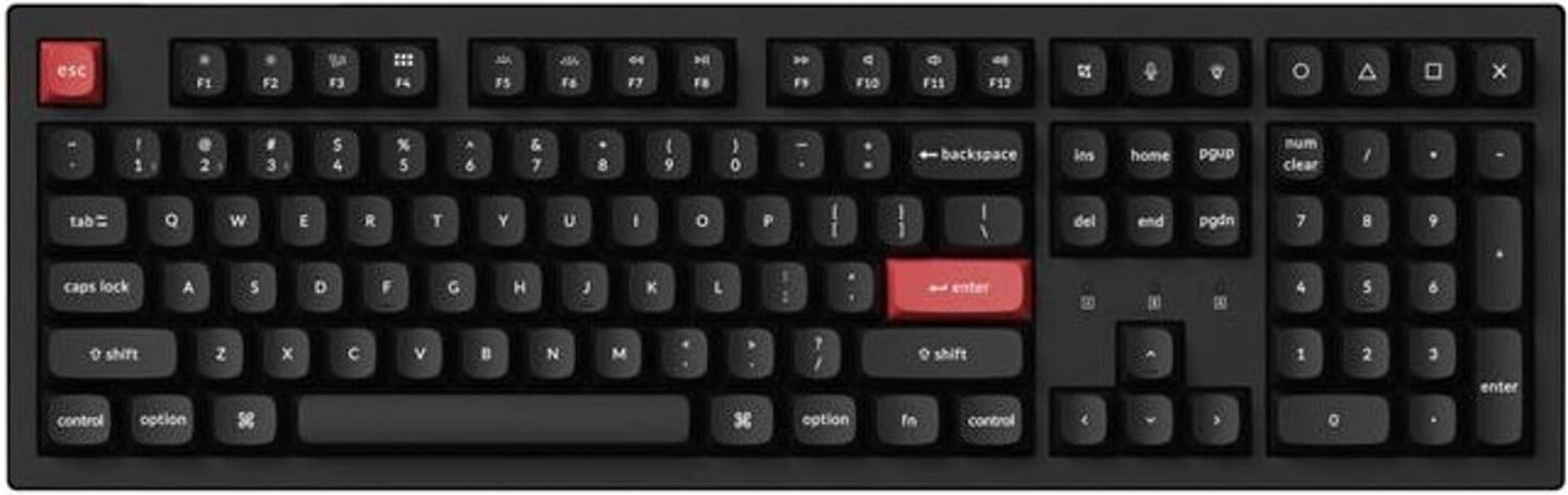 Клавиатура беспроводная Keychron K10 PRO 100Key, K pro Red, WL/BT/USB-A, QMK, EN/UKR, White Led, Black (K10P-A1-UA) - Фото 1