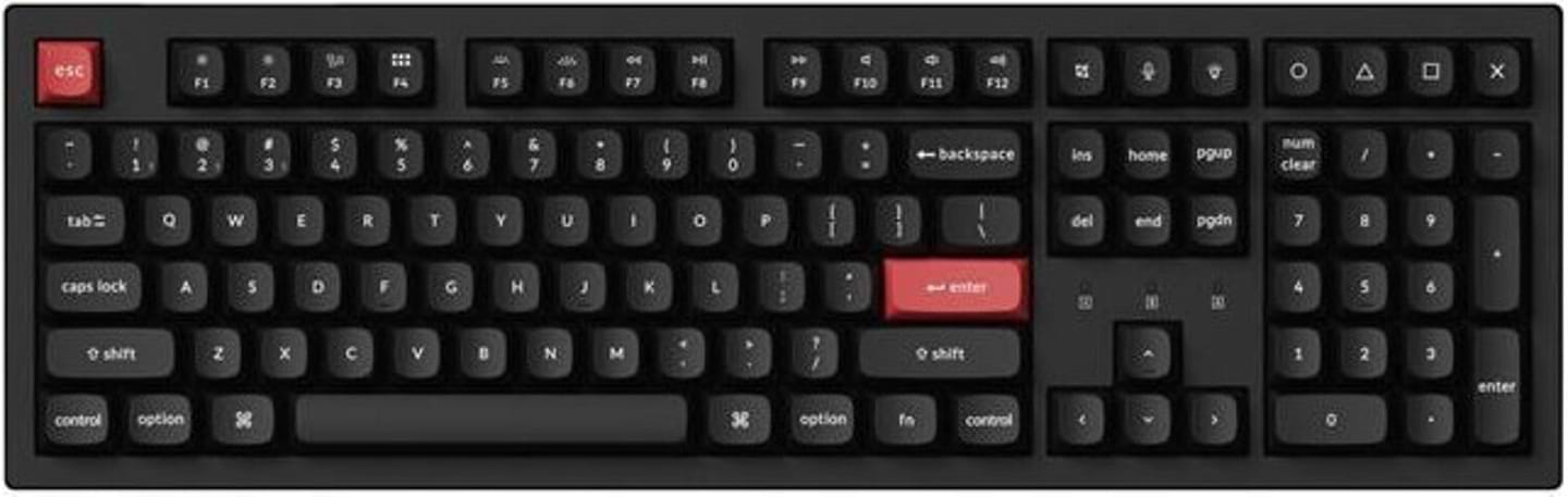 Клавиатура беспроводная Keychron K10 PRO 100Key, K pro Brown, WL/BT/USB-A, QMK, EN/UKR, White Led, Black (K10P-A3-UA) - Фото 1