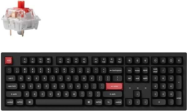 Фото - Клавиатура беспроводная Keychron K10 PRO 100Key, K pro Red, WL/BT/USB-A, Hot-Swap, QMK, EN/UKR, RGB, Black (K10P-H1-UA)