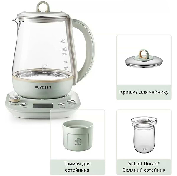 Фото - Электрический чайник BUYDEEM K1594T Cozy Greenish (K1594T-CG/EU)