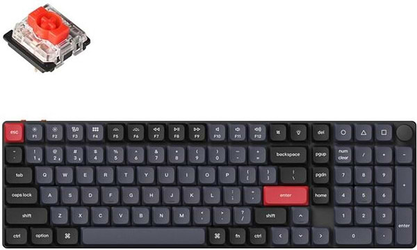Фото - Клавиатура беспроводная Keychron K17 PRO 100Key, Gateron MX 2.0 Brown, WL/BT/USB-A, QMK, White Led, Black in the center (K17P-A3-UA)