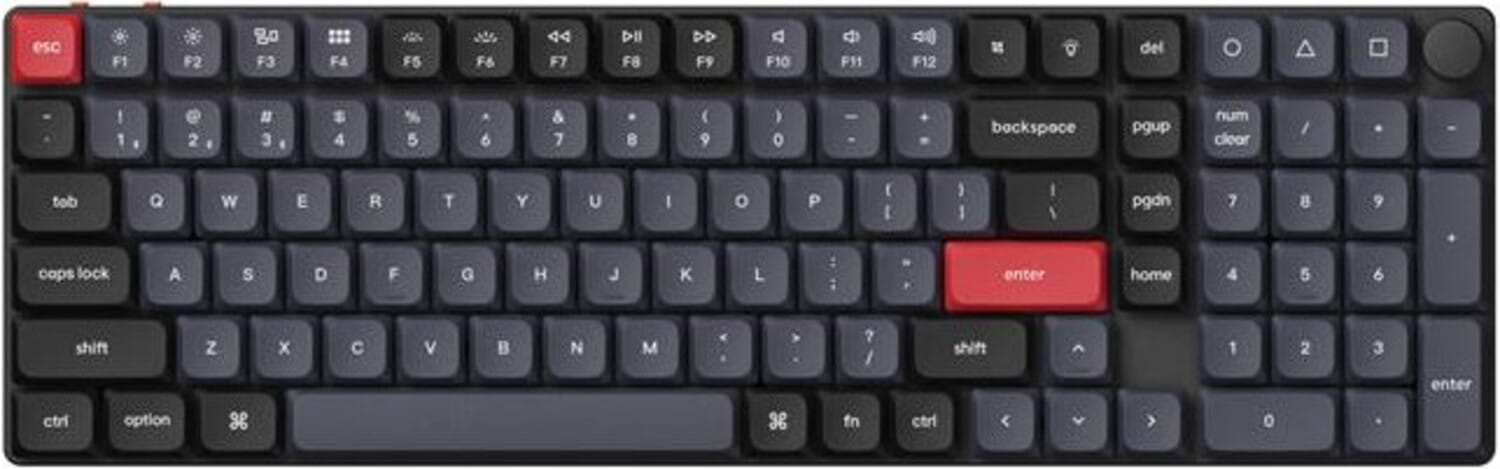 Клавиатура беспроводная Keychron K17 PRO 100Key, Gateron MX 2.0 Brown, WL/BT/USB-A, QMK, White Led, Black in the center (K17P-A3-UA) - Фото 1
