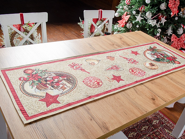 Фото - Скатертина раннер Lefard гобеленовий Santa claus 40x100 см (732-181)