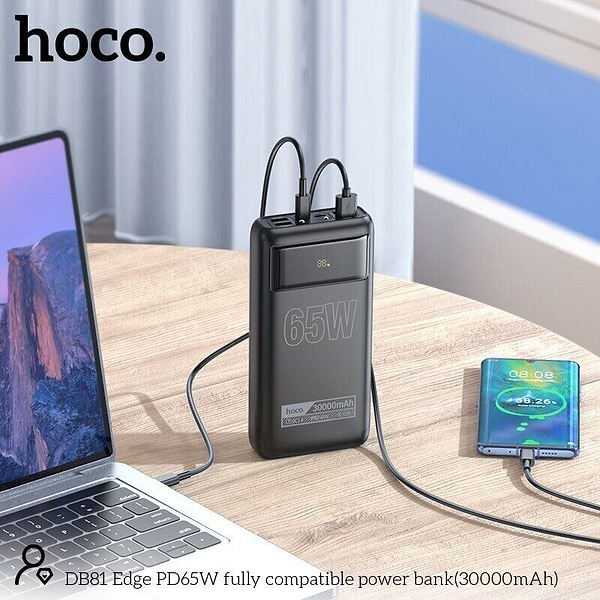 Фото - Батарея мобільна HOCO DB81 Apollo PD65W 30000 mAh Black
