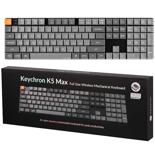 Фото - Клавиатура беспроводная Keychron K5 Max 104Key Gateron MX 2.0 Brown WL/BT/USB-A (K5M-A3-UA)