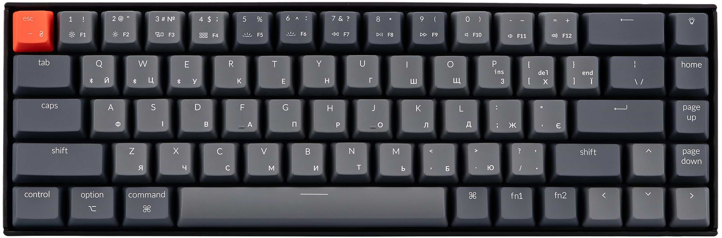 Клавіатура бездротова ігрова Keychron K6 Gateron G Pro Blue BT/USB-A EN/UKR, White LED (K6O2_KEYCHRON)
