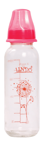 Пляшка для годування Lindo 250 мл рожевий (Рk 1000 роз)