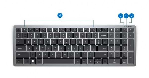Фото - Клавиатура беспроводная Dell Compact Multi-Device Wireless Keyboard - KB740 - Russian(QWERTY) (580-AKOZ)
