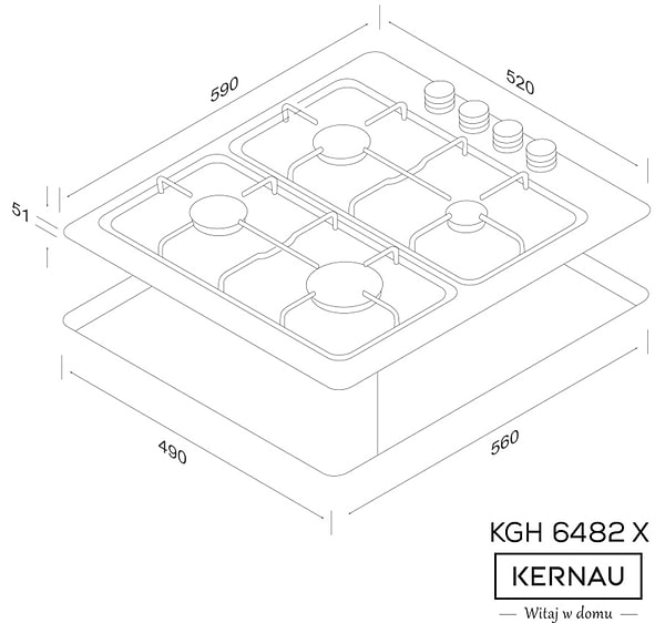 Фото - Варильна поверхня газова
Kernau KGH 6482 X