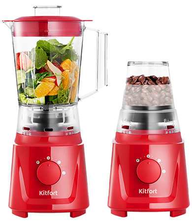 Фото - Блендер стаціонарний Kitfort 2 in 1 KT-1356-2 Red Фото - Блендер стаціонарний Kitfort 2 in 1 KT-1356-2 Red