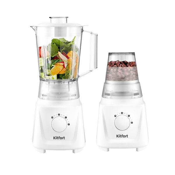 Фото - Блендер стаціонарний Kitfort 2 in 1 KT-1356-3 White