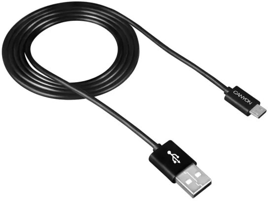 Кабель синхронізації даних Canyon UM-1 Micro USB Black (CNE-USBM1B)