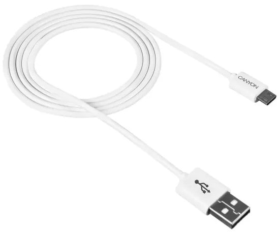 Кабель Canyon MicroUSB 1m White