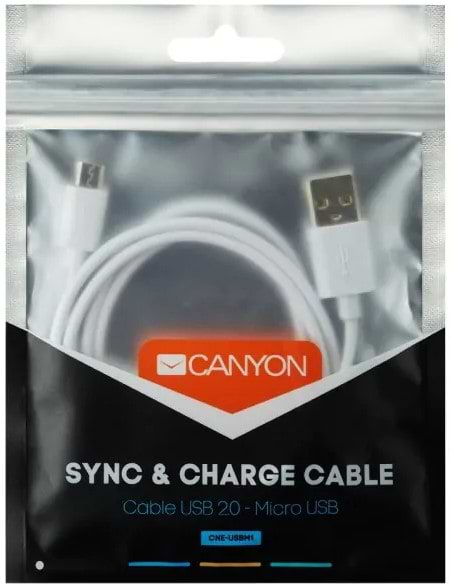 Фото - Кабель Canyon MicroUSB 1m White