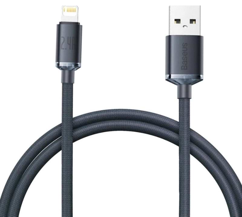 Купити Кабель синхронізації даних Baseus Crystal Shine Series Fast Charging Data Cable USB to iP 2.4A 2m Black (CAJY000101) - Фото 1 Кабель синхронізації даних Baseus Crystal Shine Series Fast Charging Data Cable USB to iP 2.4A 2m Black (CAJY000101) - Фото 1